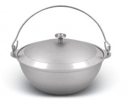 Казан походный 6л с крышкой полукруглое дно КУКМОР