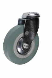 Колесная опора 75мм аппаратная под болт, поворотная, подшипник скольжения