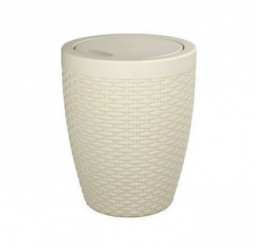 Контейнер для мусора 8 л Плетенка слоновая кость м1790