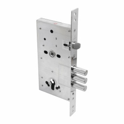 Корпус замка для металлических дверей БУЛАТ ЗВ4-3(16).60.85.08 хром без ручек без ц/механизма 
