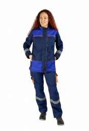 Костюм летний женский Аврора КОС 410 т.синий/василек куртка + брюки ПРОФ