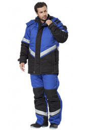 Костюм зимний КАСКАД смесовая васильковый/черный