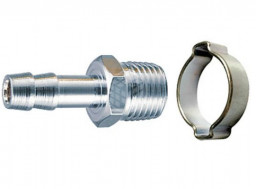 Переходник 1/4"M на елочку6 мм с обжимным кольцом 6 x 11 мм, блистер