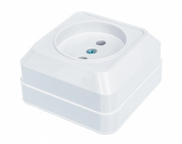 Розетка одноместная UNIVersal серия Олимп б/з о/у 16А 220В белая еврослот E2175 О0022