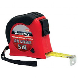 Рулетка 5 м*19 мм карманная обрезиненный корпус с двойной плавной фиксацией "МАТRIХ"
