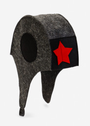 Шапка для бани и сауны Танкист полиэфир 70%, шерсть 30%