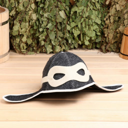 Шапка для бани Летчик войлок серая