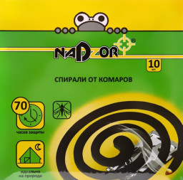 Спирали от комаров Nadzor черные 10 шт в упаковке