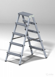 Стремянка 5 ступеней двухсторонняя Новая Высота
