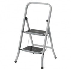 Стремянка стальная 2 ступени с резиновыми ковриками Сибртех