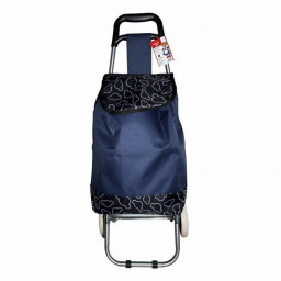 Сумка-тележка Кошкин дом max вес 30 кг 2 колеса d=14,5 см синий узор