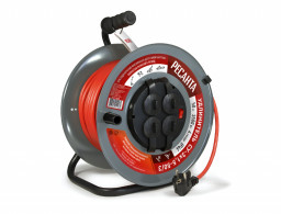 Удлинитель силовой на металлической катушке, СУ-3х1,5-50/3 (с выкл., 4 розетки) Ресанта