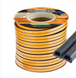 Уплотнитель самоклеящийся промышленный PRAKTISCHE HOME 12х10мм D-50 м черный ЦЕНА ЗА 1 п.м. в 1 слой